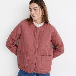Madewell dusty rose cotton quilted liner Jacket